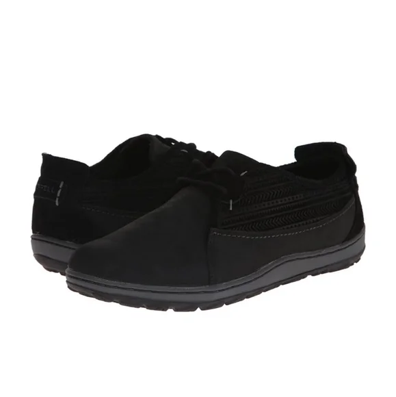 Merrell Shoes Merrell Ashland Tie Black Suede Lace Up Womens